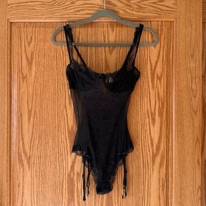 Victoria's Secret Sheer Black Lace Chemise